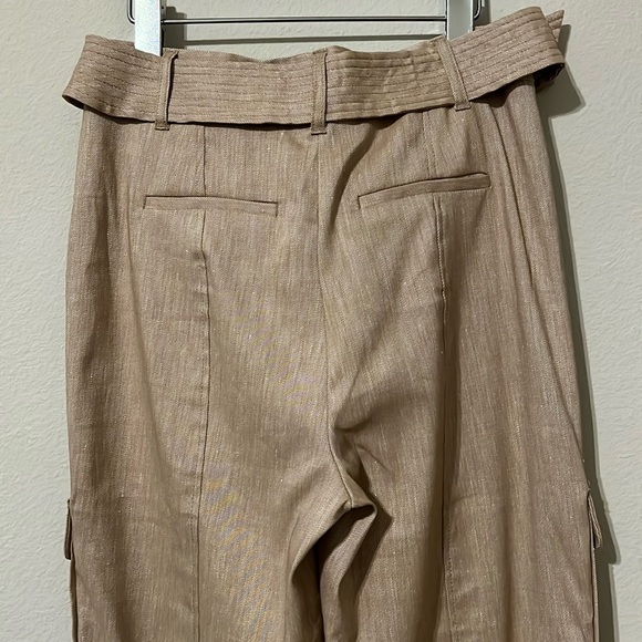 NWT WHBM Linen Blend Utility Trousers. Color: Sahara Twill. Size 6P. - Picture 7 of 11